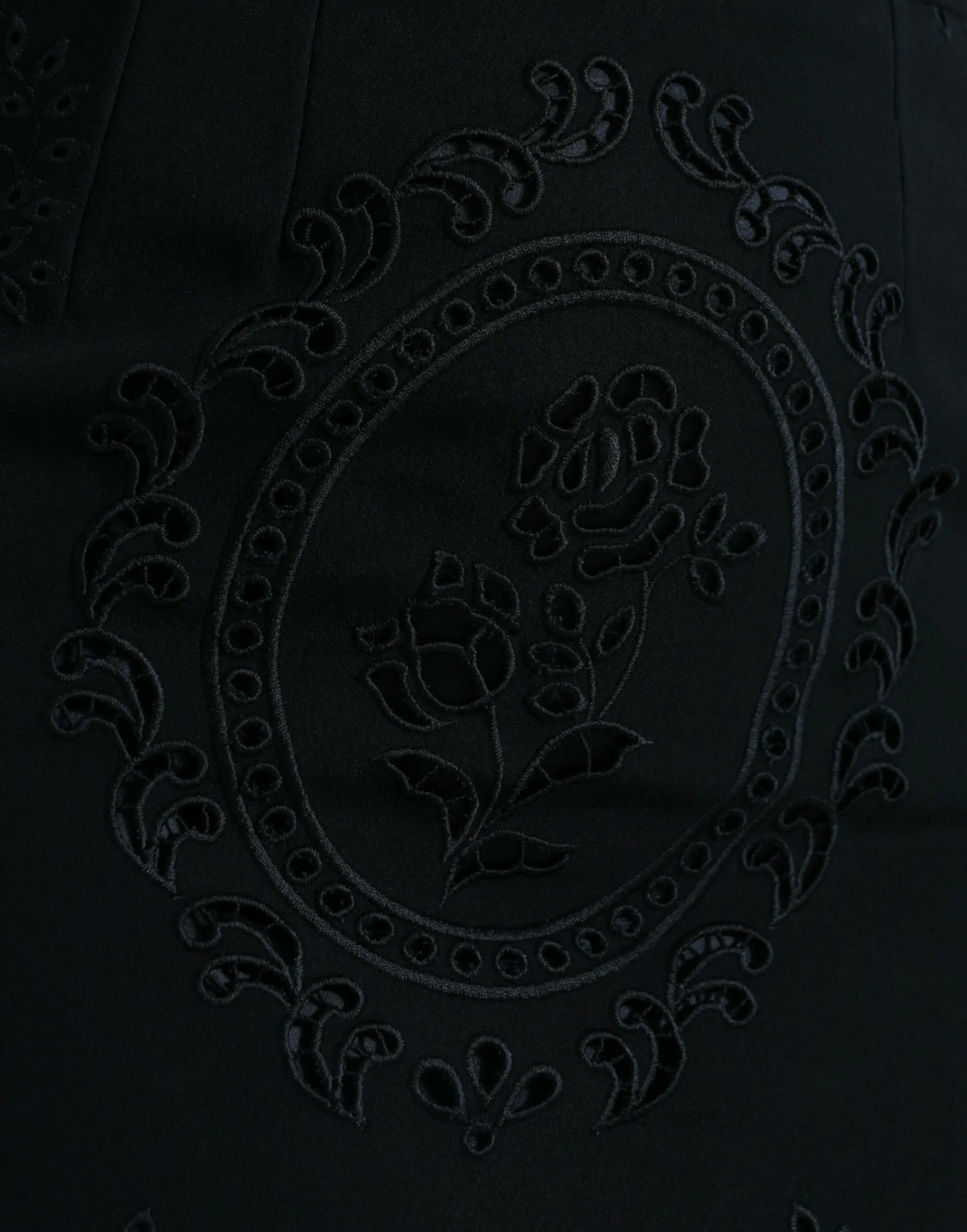 Dolce & Gabbana'dan qora gulli dantelli viskoza jismli midi ko'ylak