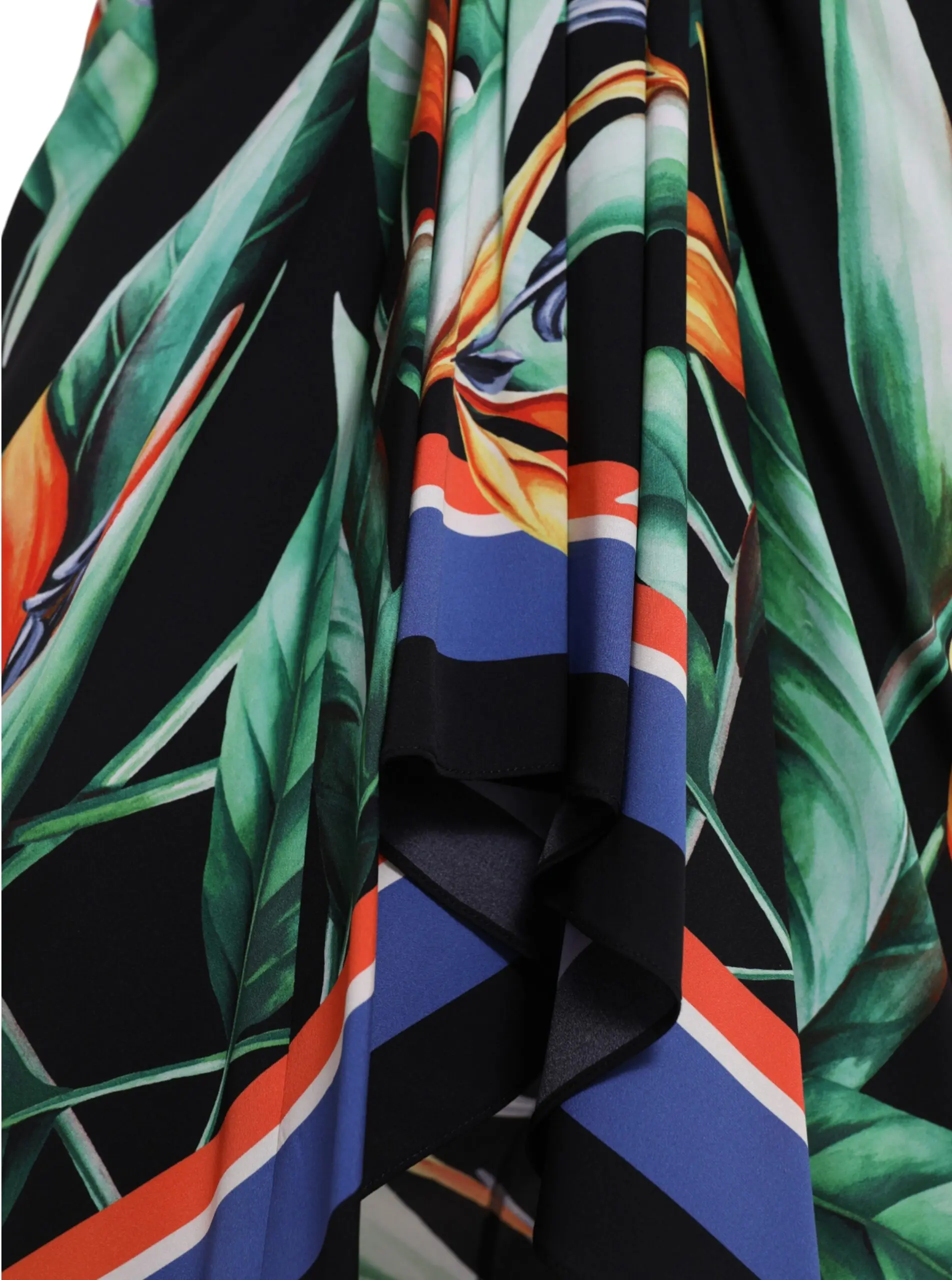 Black Strelitzia High Waist Wrap Midi Skirt Dolce & Gabbana