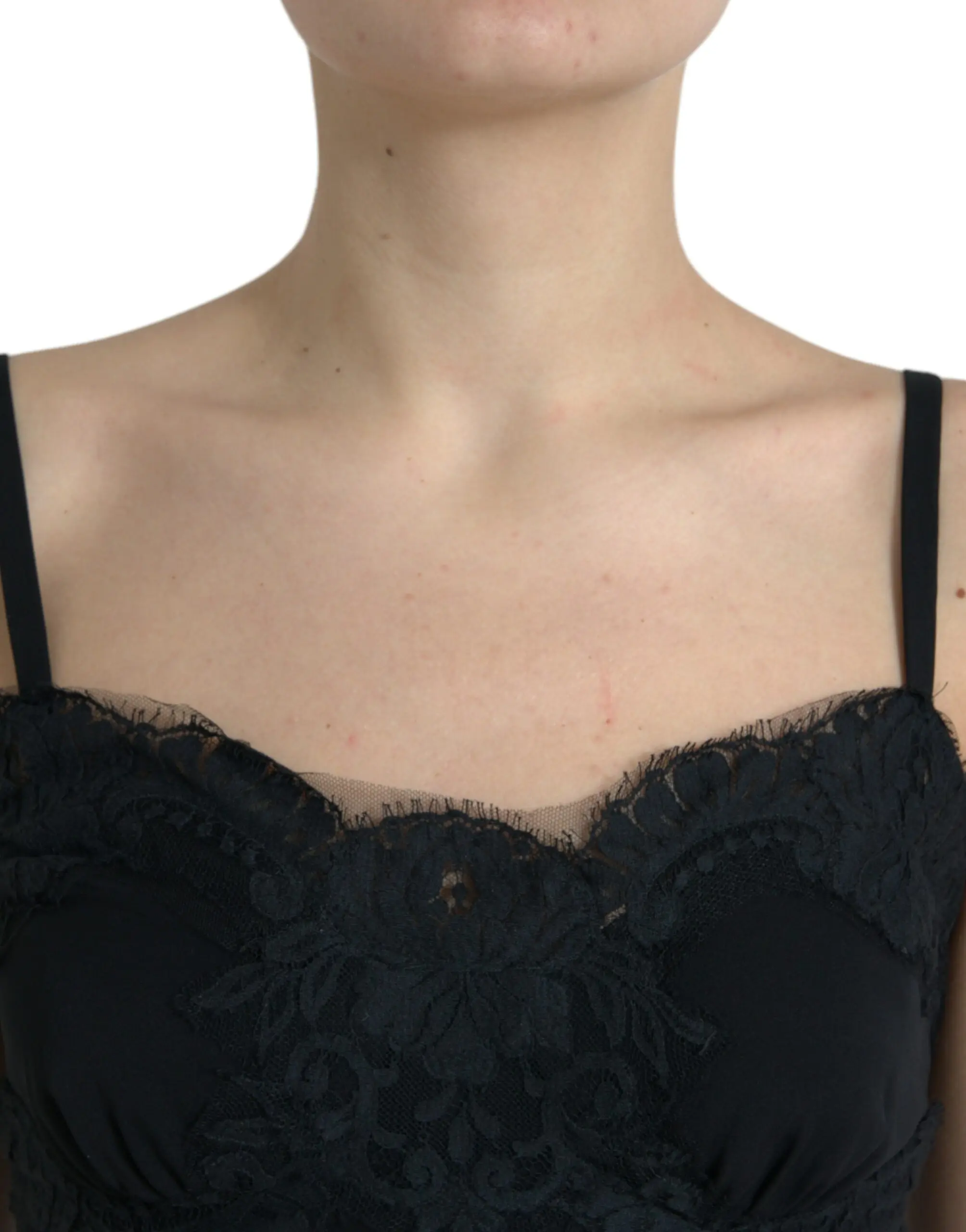 Qora ipakdan tikilgan Dolce & Gabbana tank to'pi
