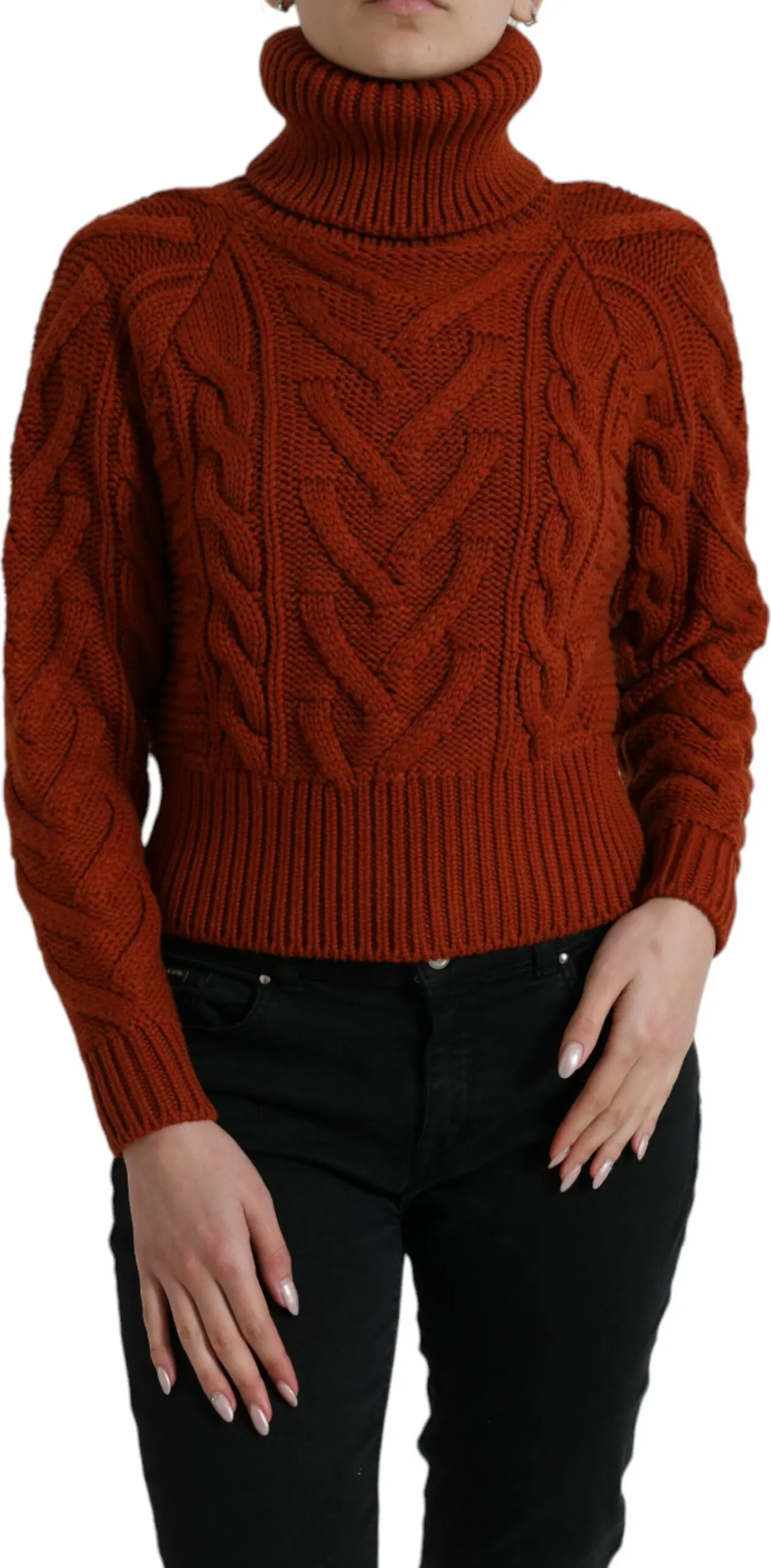 Javdarli ipdan to'qilgan turtleneck sviter Dolce & Gabbana
