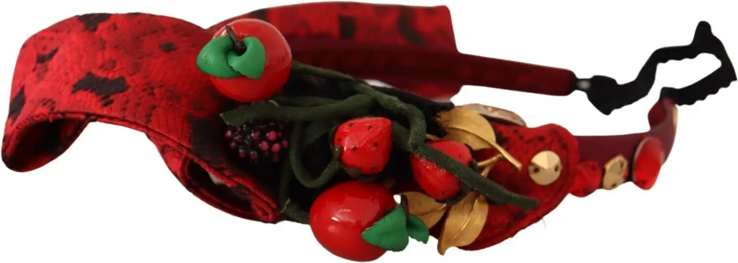 Diadem Boynuzli Bogor Dolce & Gabbana Qizil Tiara Berry Fruit Crystal Bow