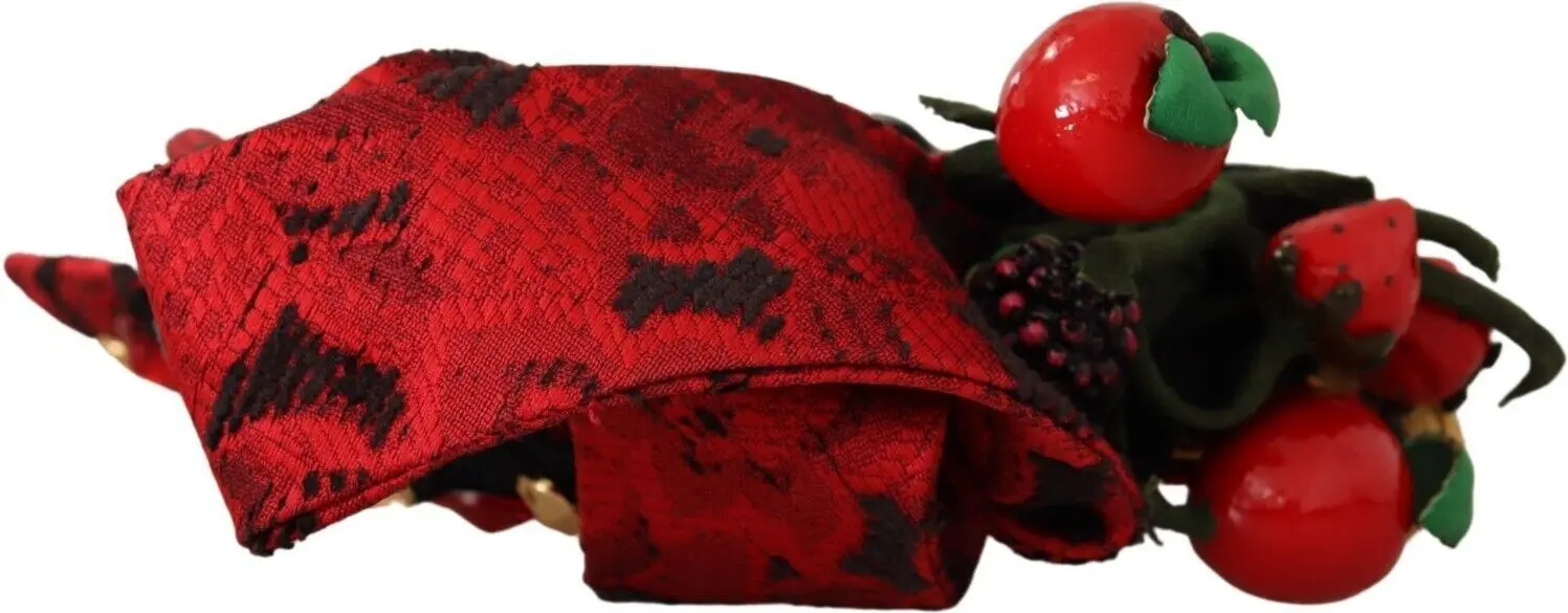 Diadem Boynuzli Bogor Dolce & Gabbana Qizil Tiara Berry Fruit Crystal Bow