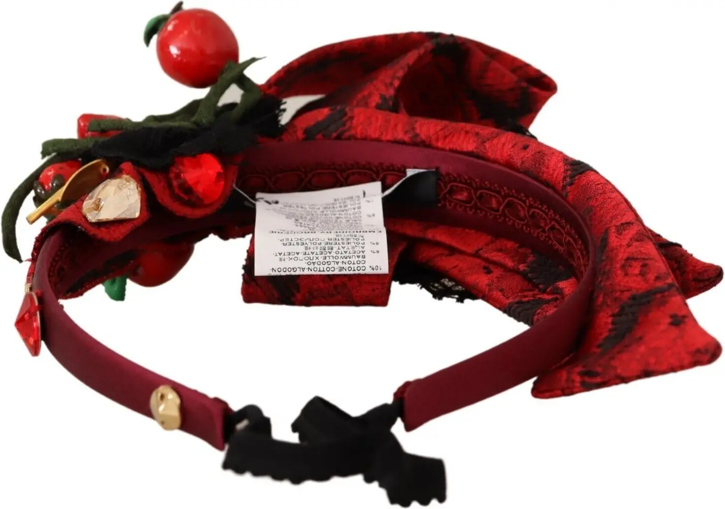 Diadem Boynuzli Bogor Dolce & Gabbana Qizil Tiara Berry Fruit Crystal Bow