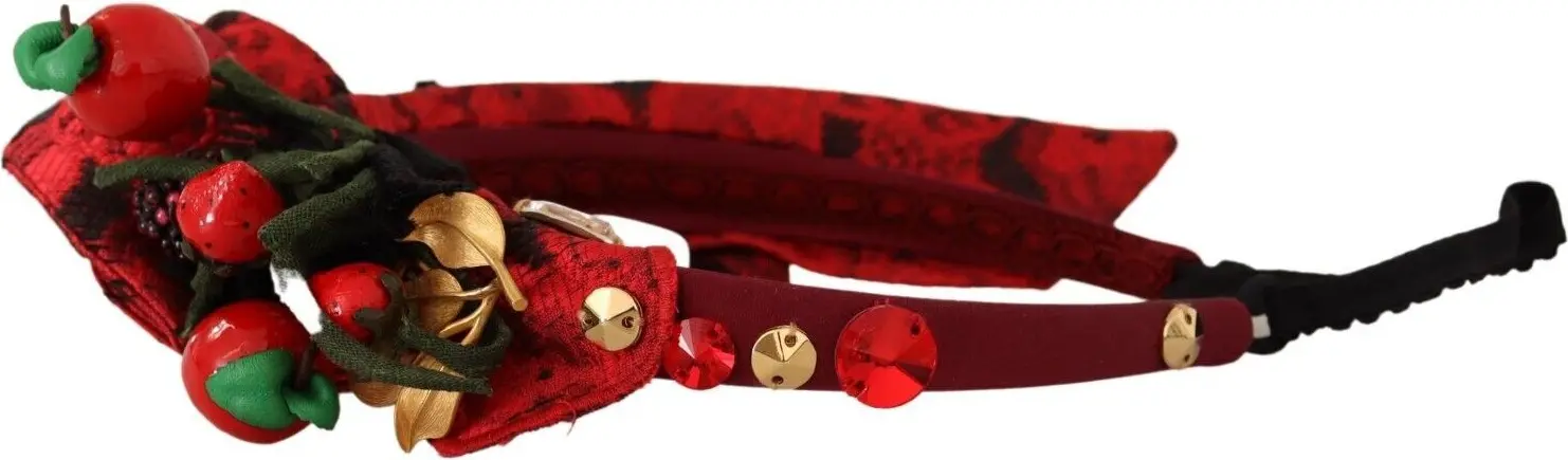 Diadem Boynuzli Bogor Dolce & Gabbana Qizil Tiara Berry Fruit Crystal Bow