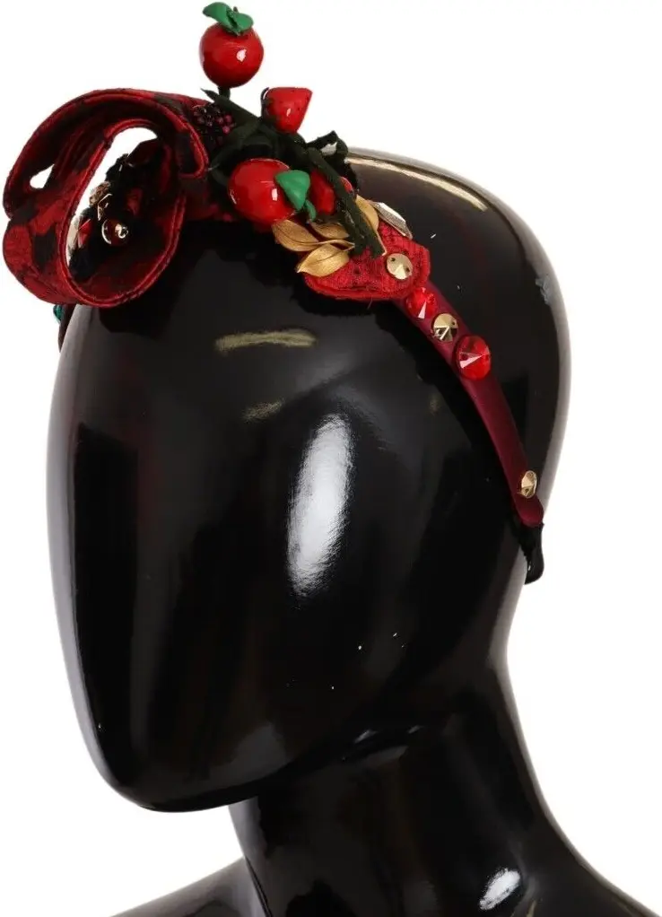 Diadem Boynuzli Bogor Dolce & Gabbana Qizil Tiara Berry Fruit Crystal Bow