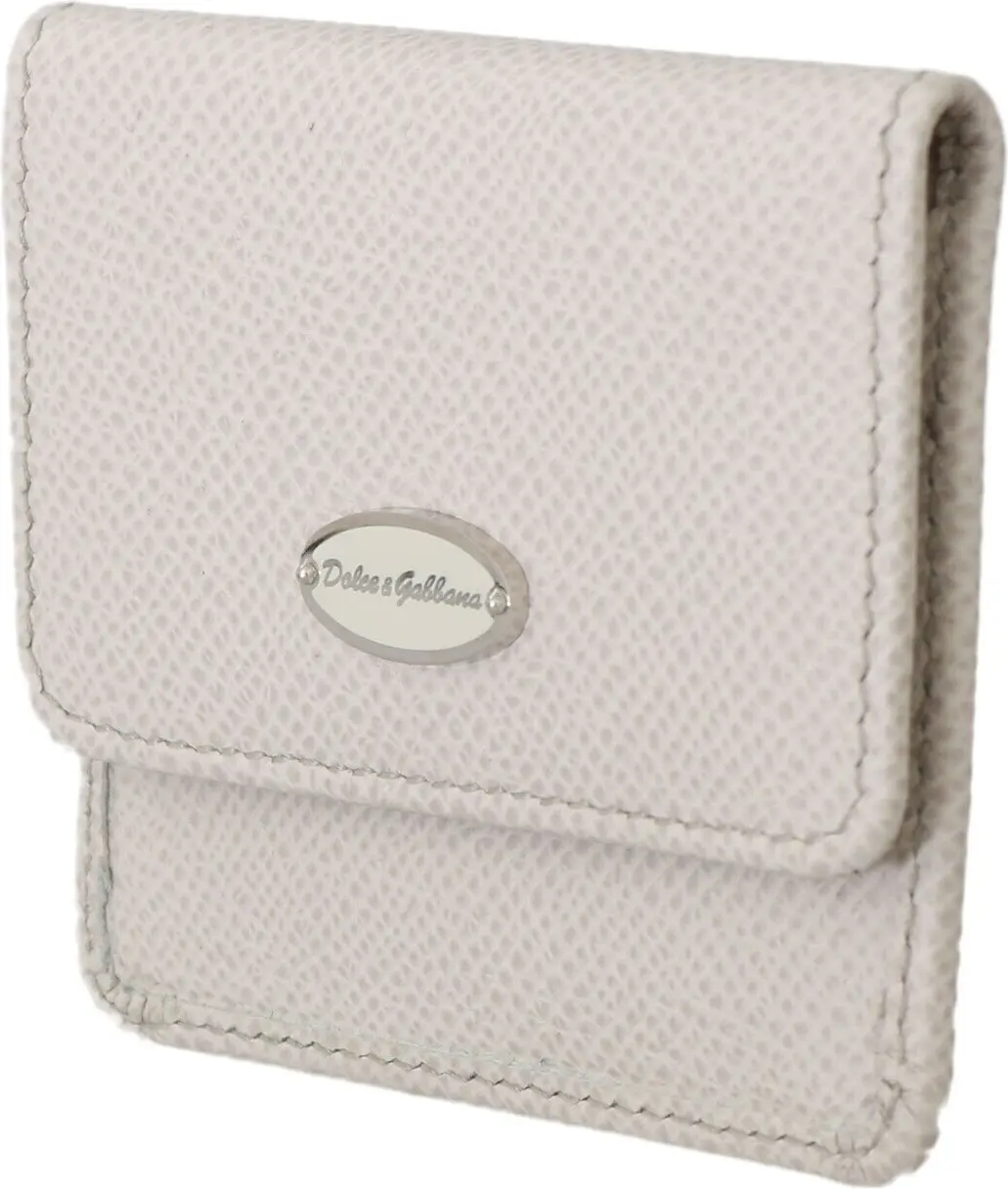 Wallet Dolce & Gabbana White Dauphine Leather Holder Pocket