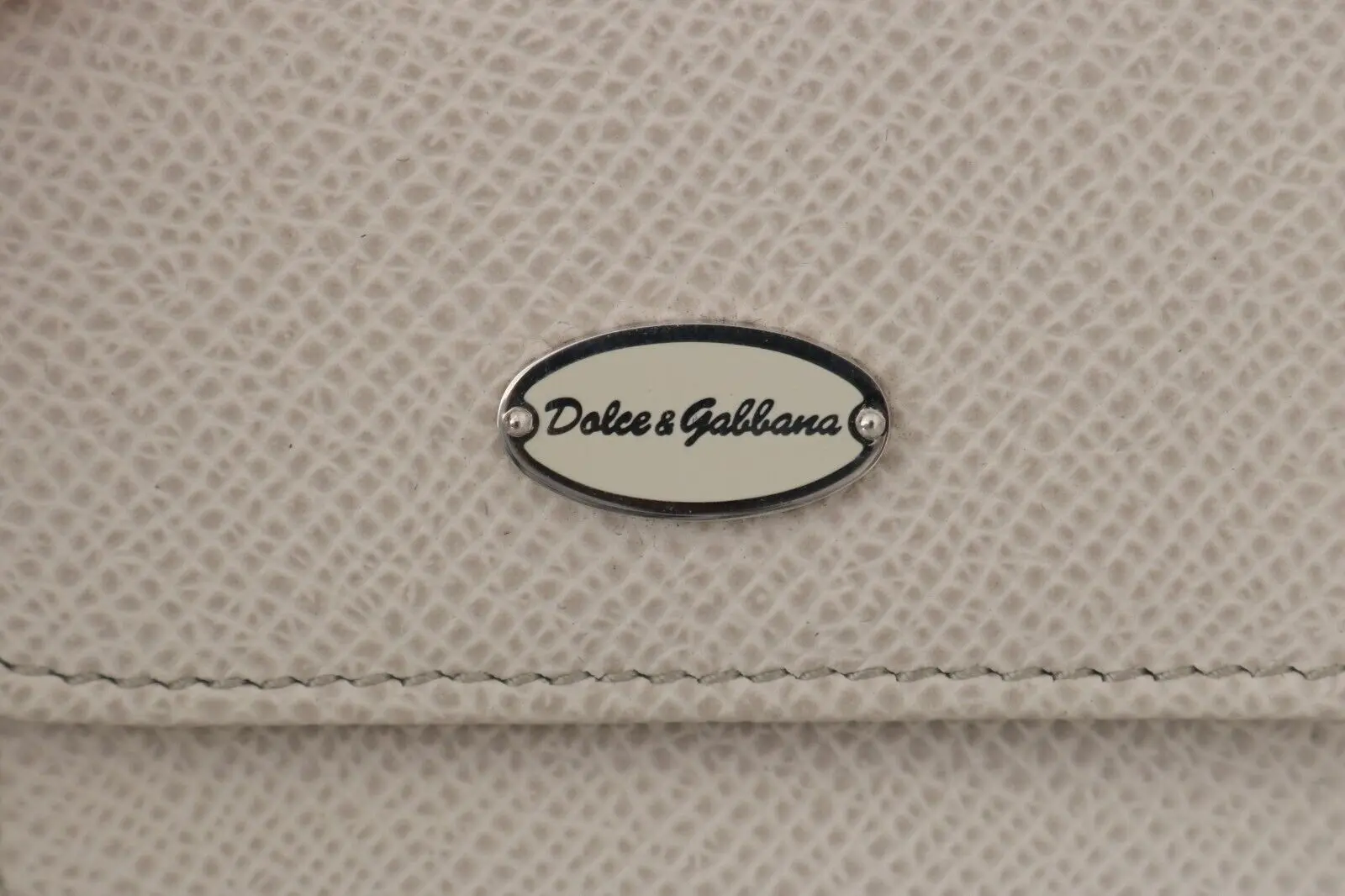 Wallet Dolce & Gabbana White Dauphine Leather Holder Pocket