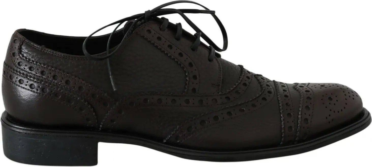 Dolce & Gabbana'dan jig'och rangli charmdan tayyorlangan Wingtip Derby rasmiy poyabzali