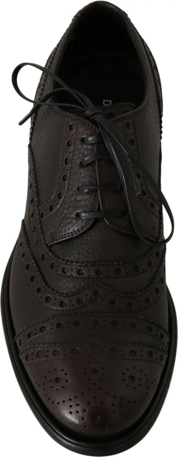 Dolce & Gabbana'dan jig'och rangli charmdan tayyorlangan Wingtip Derby rasmiy poyabzali