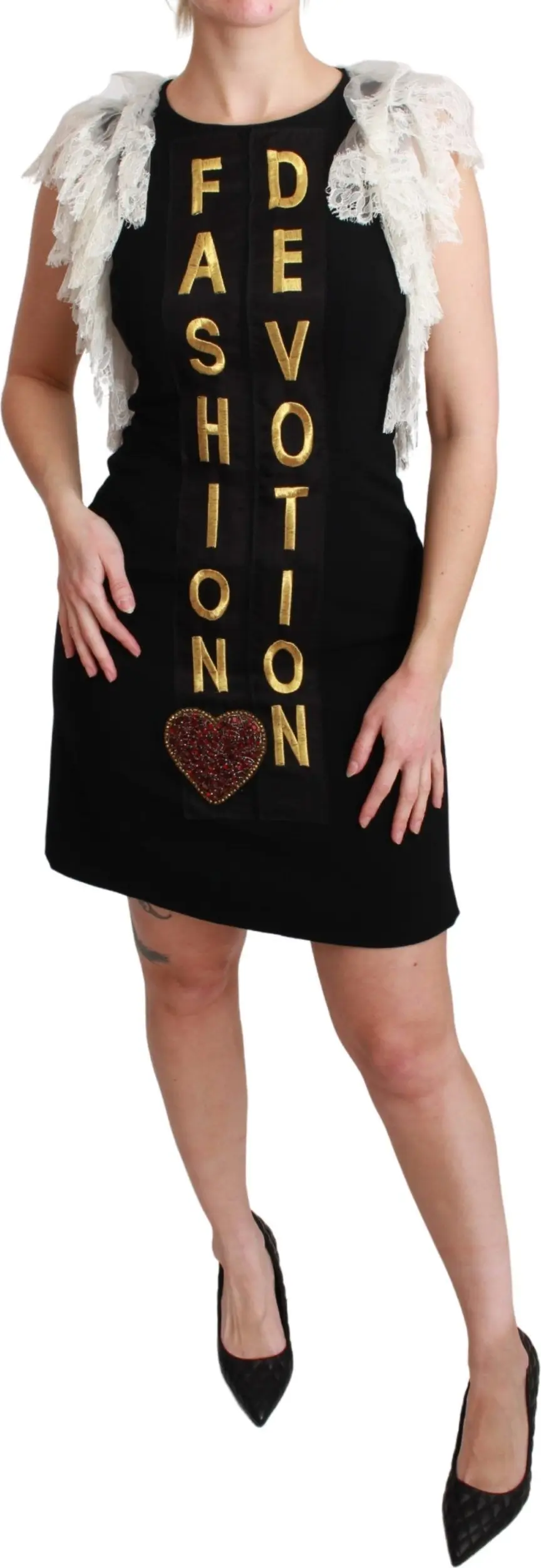 Dolce & Gabbana Qora Moda Devotion Sheath Mini Kiyim