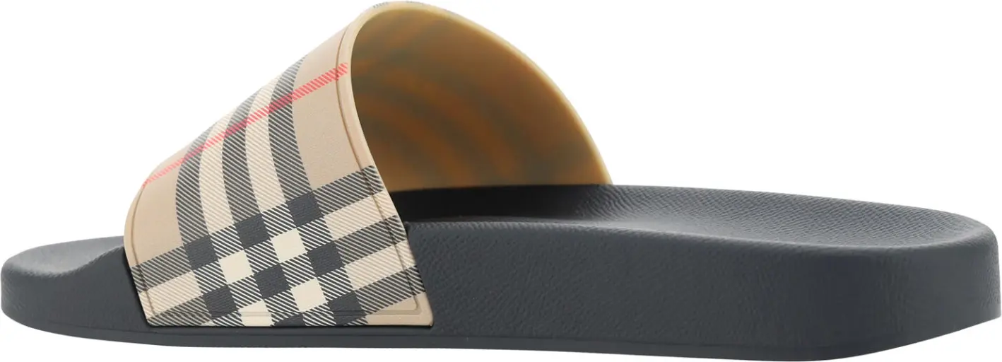 Коричневые резиновые шлепанцы Burberry