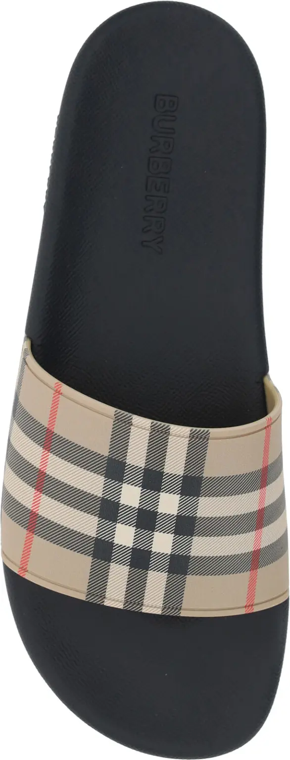 Коричневые резиновые шлепанцы Burberry
