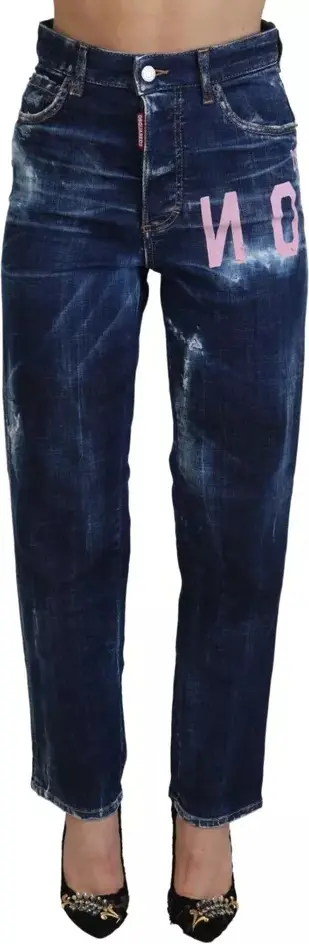 Blue Icon High Waist Straight Denim Jeans