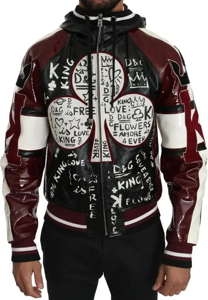 Hooded Leather Jacket Dolce & Gabbana