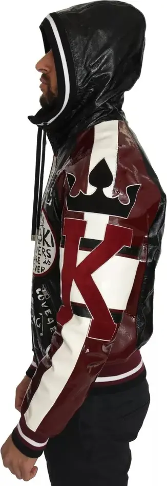 Кожаная куртка с капюшоном Dolce & Gabbana