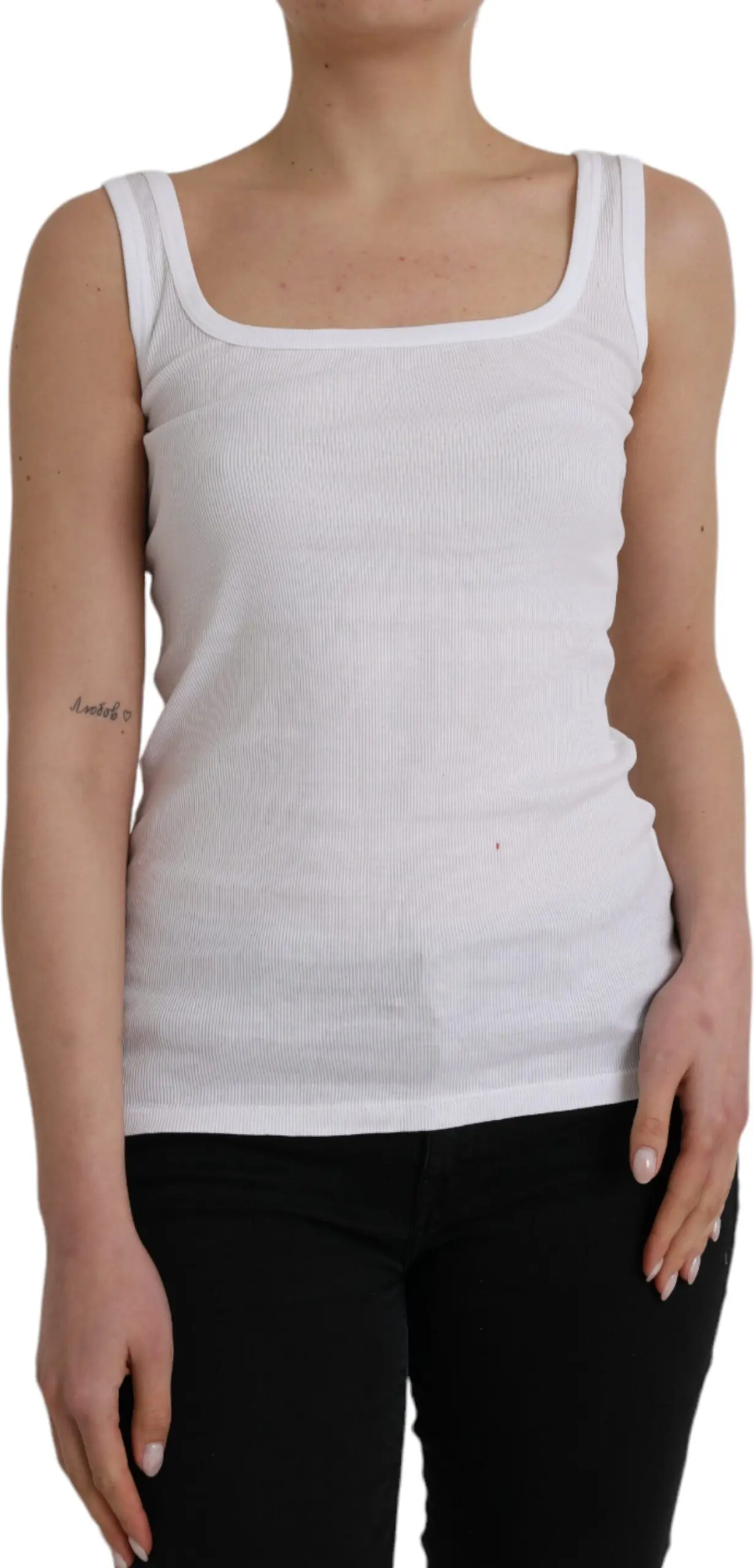 White Cotton Tank Top Ermanno Scervino