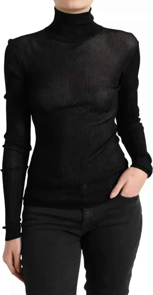 Dolce & Gabbana qora baland yoqali jun kozok
