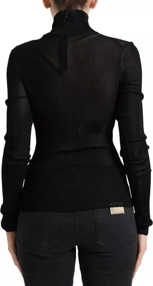 Pullover Sweater Black Viscose Turtle Neck Dolce & Gabbana