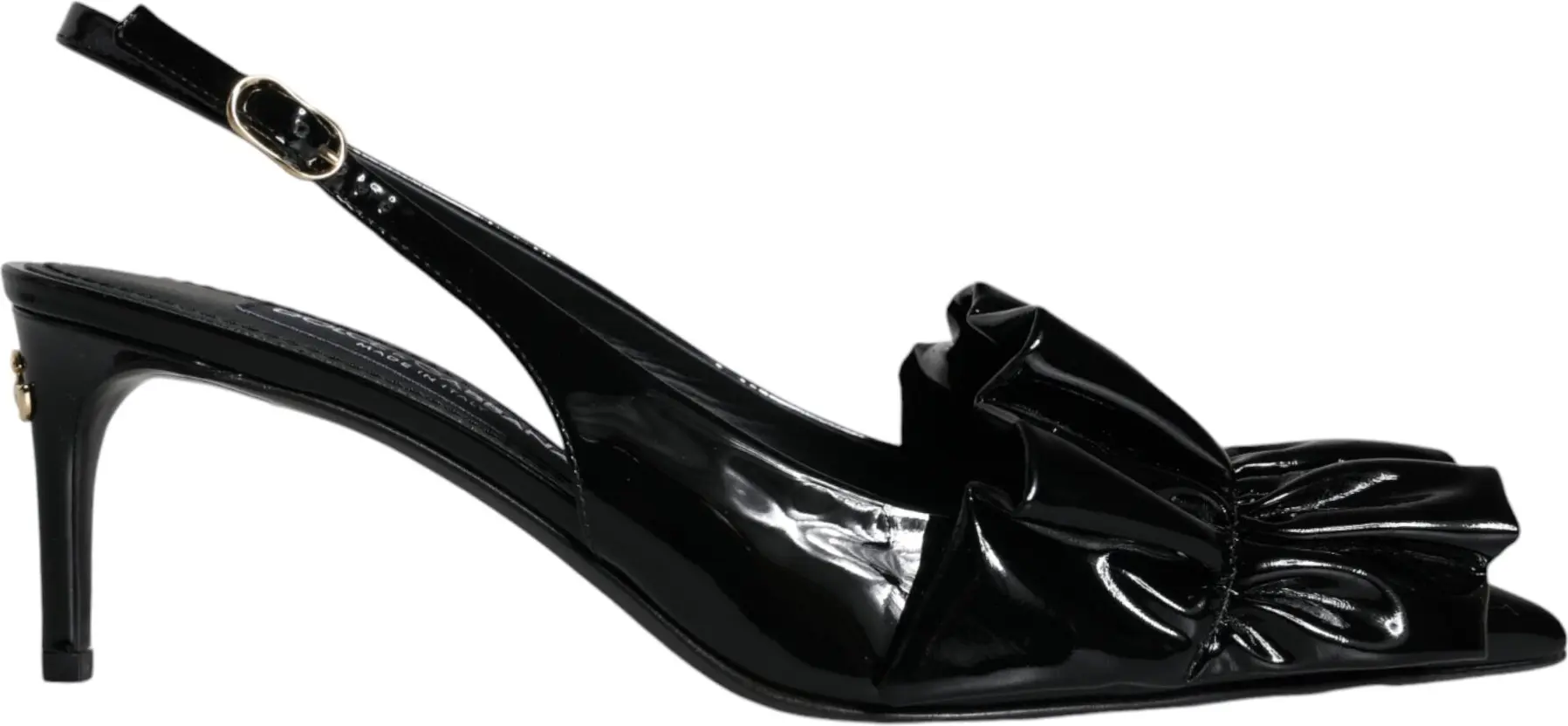 Black Patent Leather Heels Slingback Shoes Dolce & Gabbana