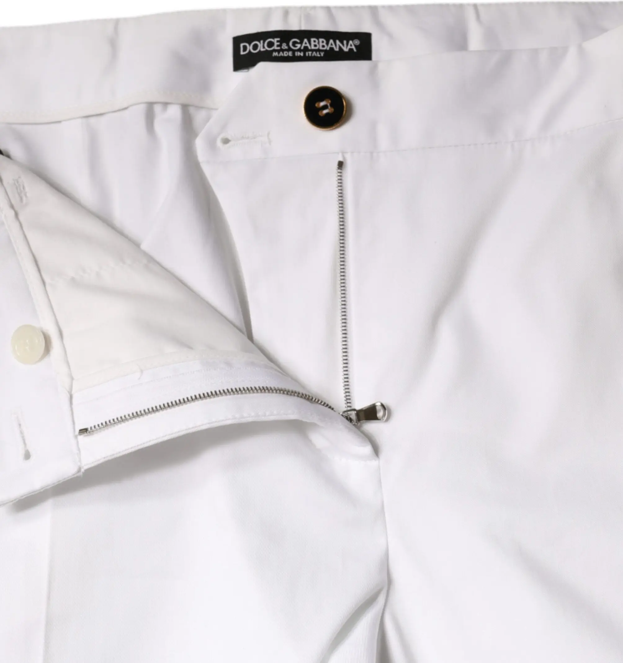 White Cotton Mid Waist Tapered Denim Jeans