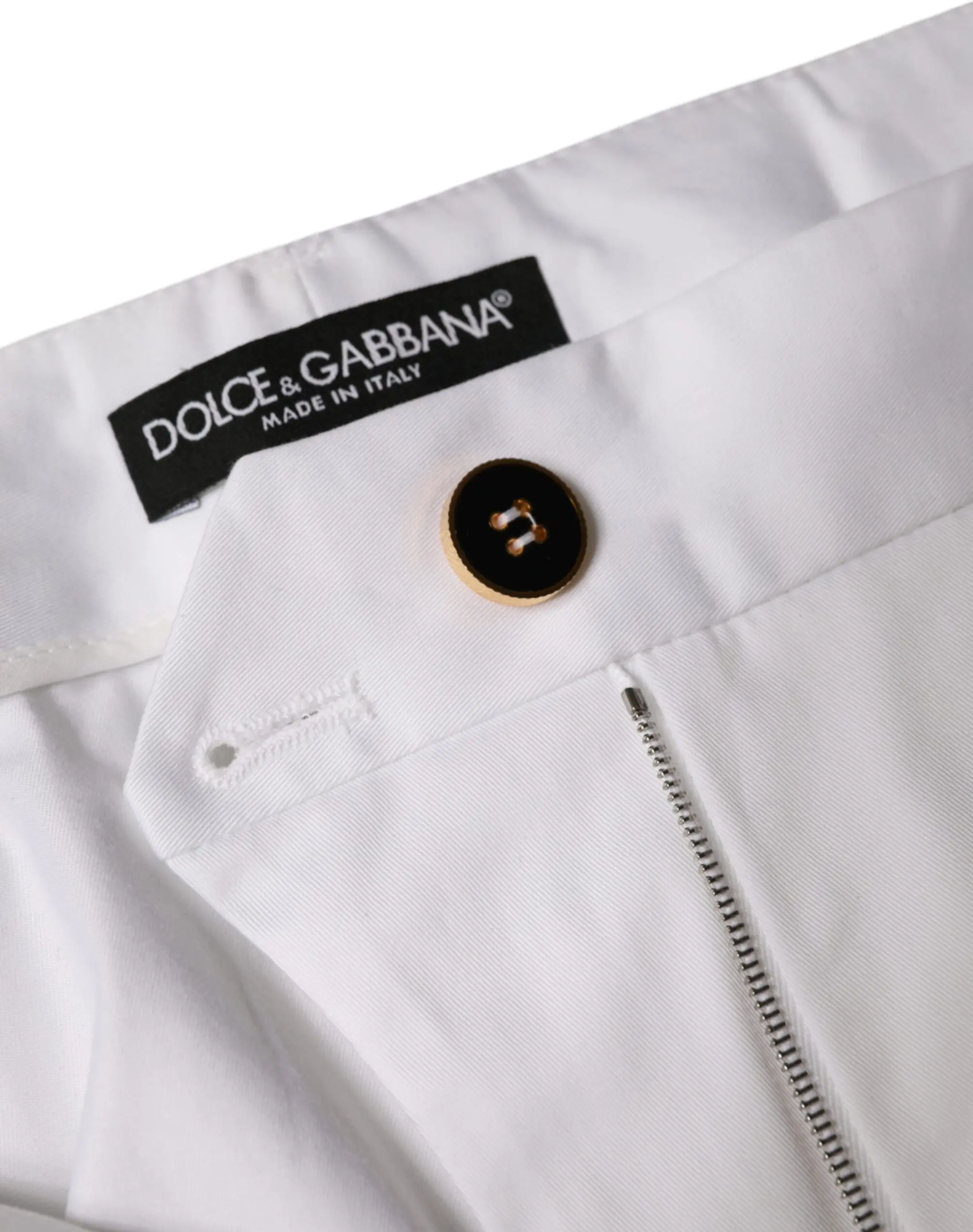 White Cotton Mid Waist Tapered Denim Jeans