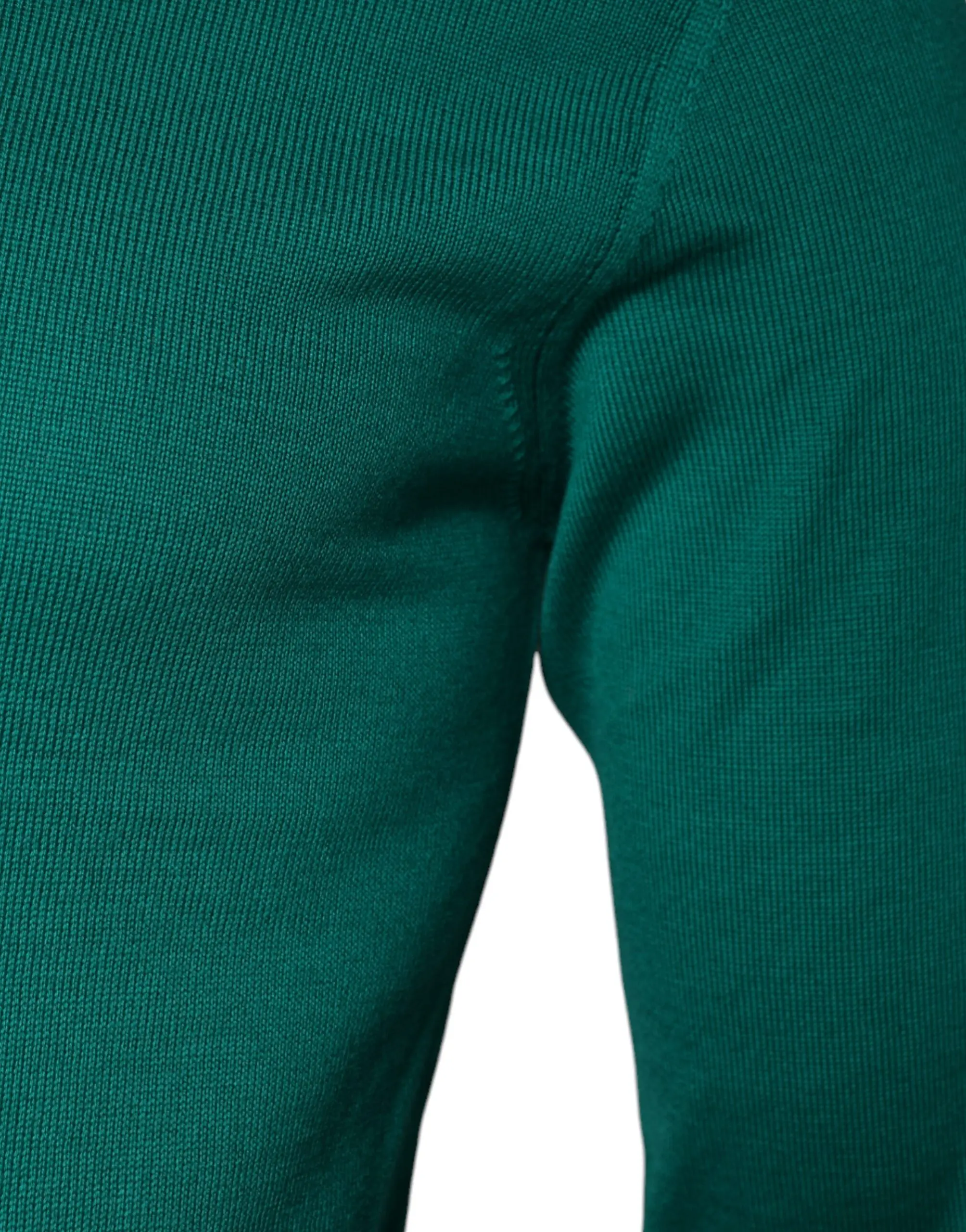 Green Wool Knit Crew Neck Pullover Sweater Dolce & Gabbana