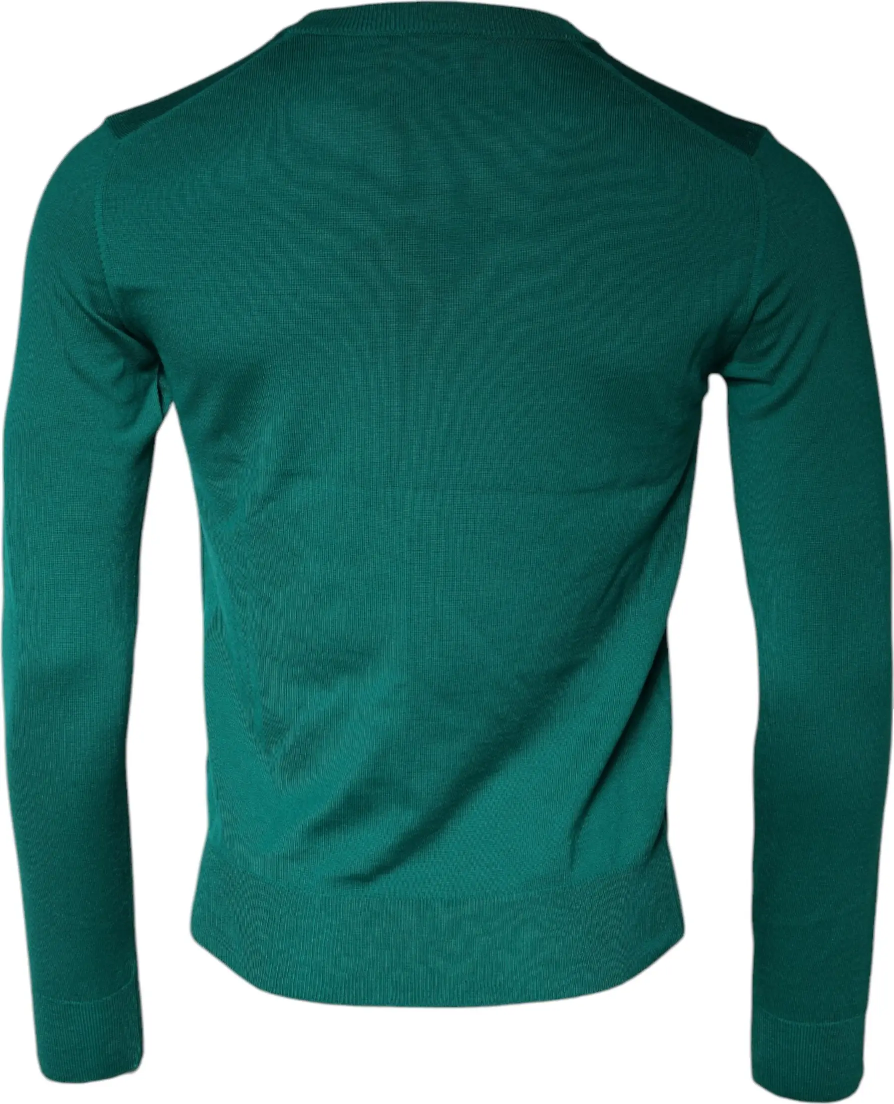Green Wool Knit Crew Neck Pullover Sweater Dolce & Gabbana