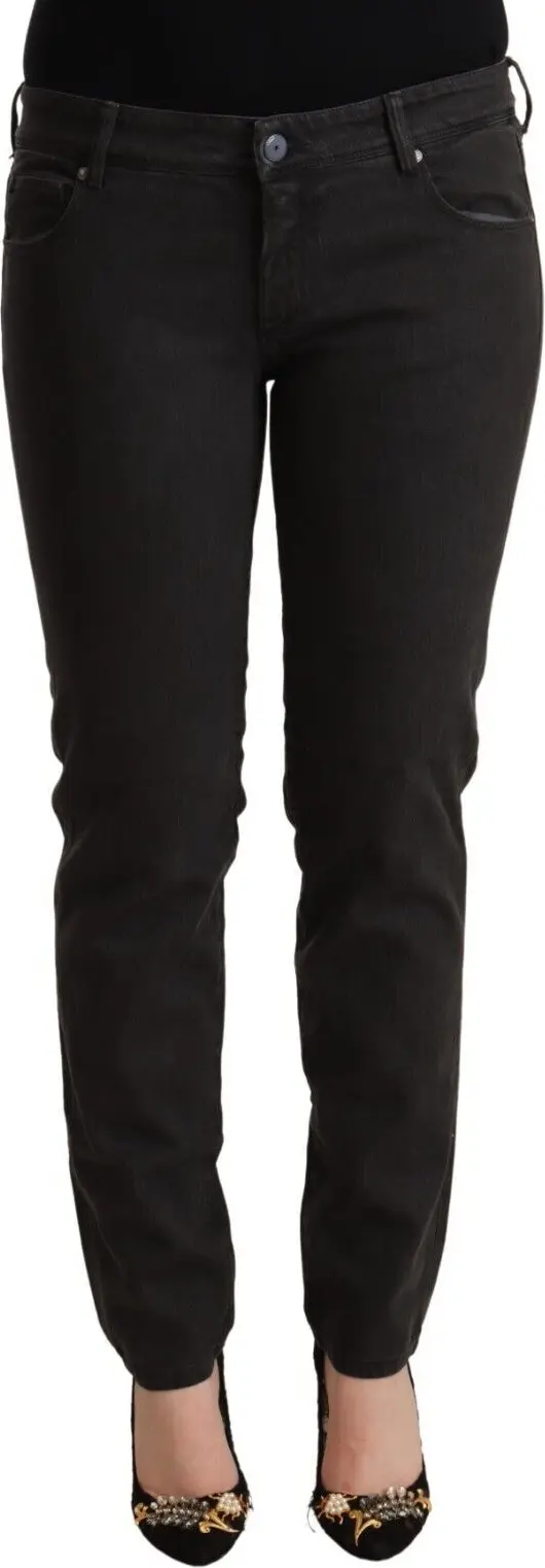 Black Low Waist Skinny Denim Cotton Jeans Ermanno Scervino