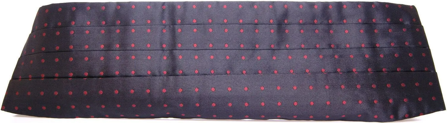 Cummerbund Dolce & Gabbana Elegant Silk Black Cummerbund with Red Polka Dots