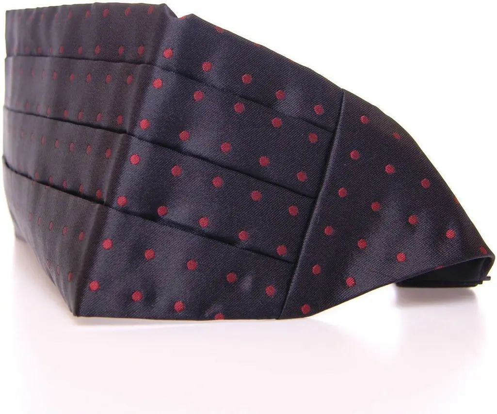 Cummerbund Dolce & Gabbana Elegant Silk Black Cummerbund with Red Polka Dots