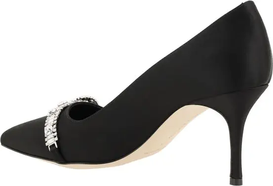 Manolo Blahnik Qora Sapato Satin Zamsh