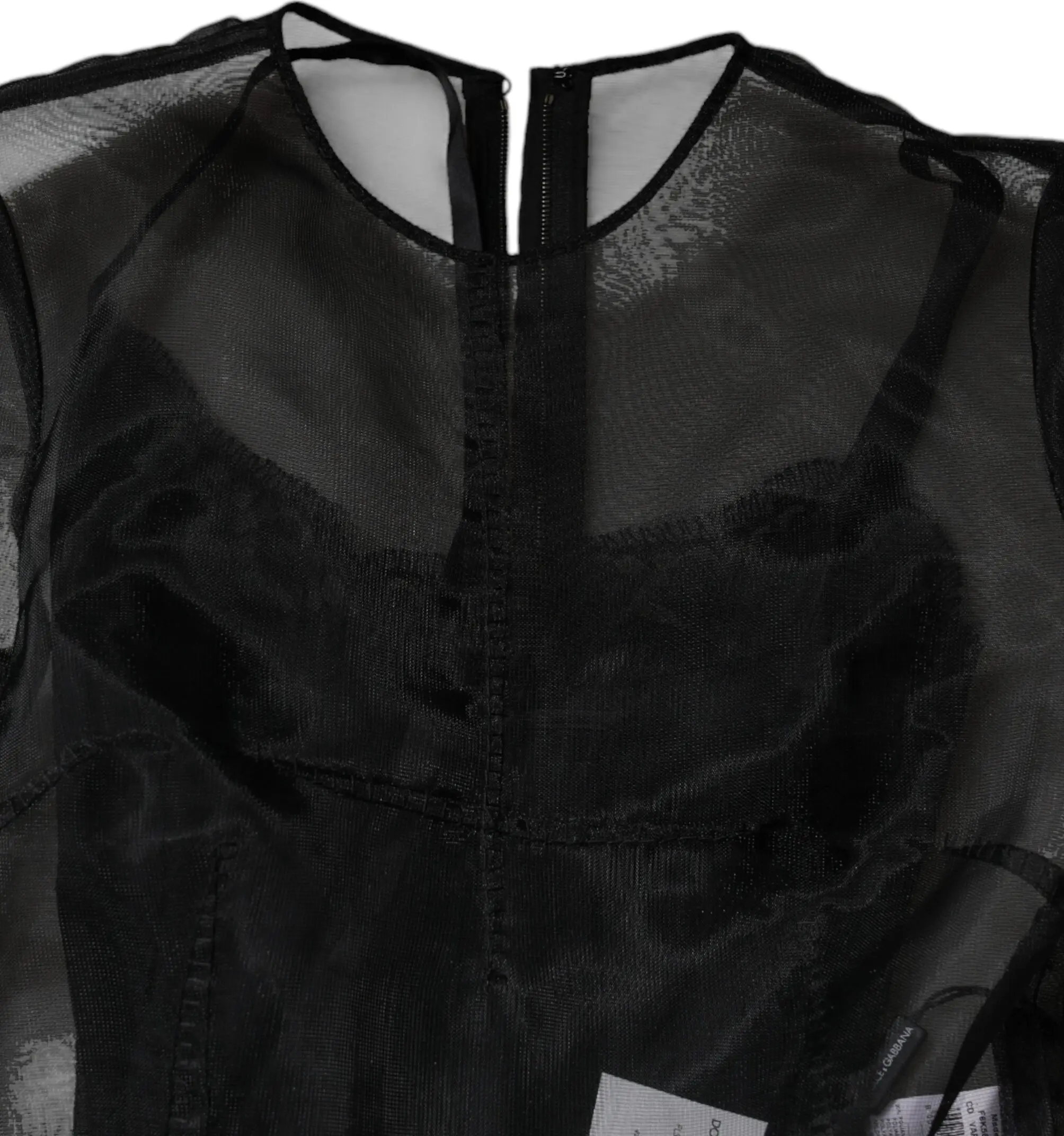 Black Tulle A-line Midi Cocktail Gown Dress Dolce & Gabbana