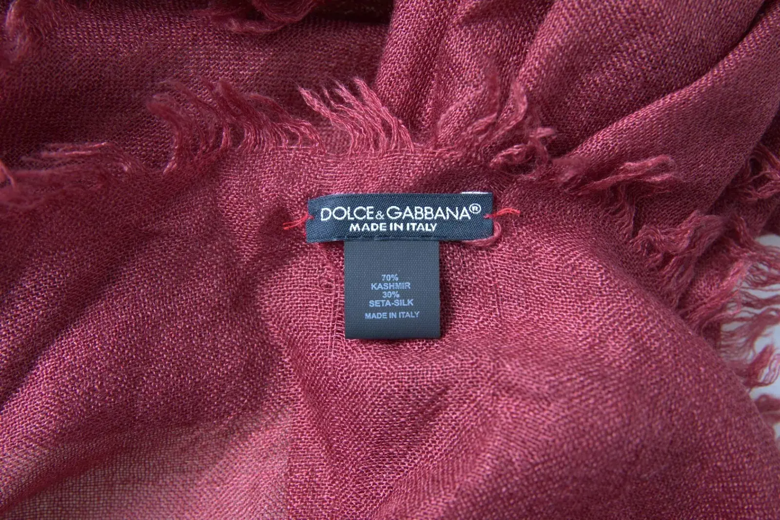 Shawl Dolce & Gabbana Maroon Cashmere Knit Wrap