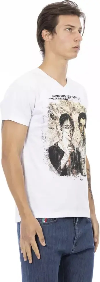 White Cotton T-Shirt Trussardi