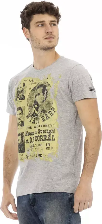 Gray Cotton Men T-Shirt