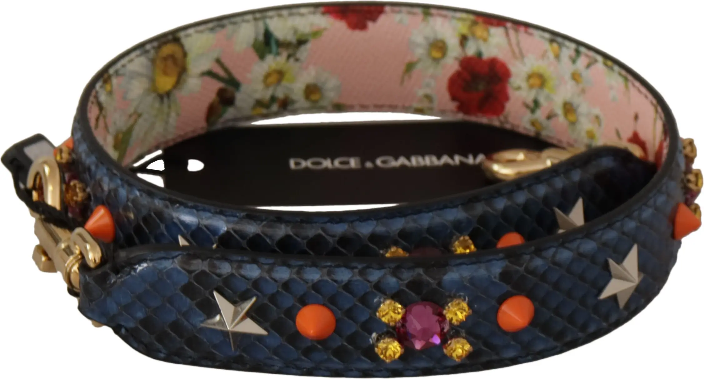Ремень через плечо Dolce & Gabbana Элегантный Синий Ремень для сумки из кожи питона
