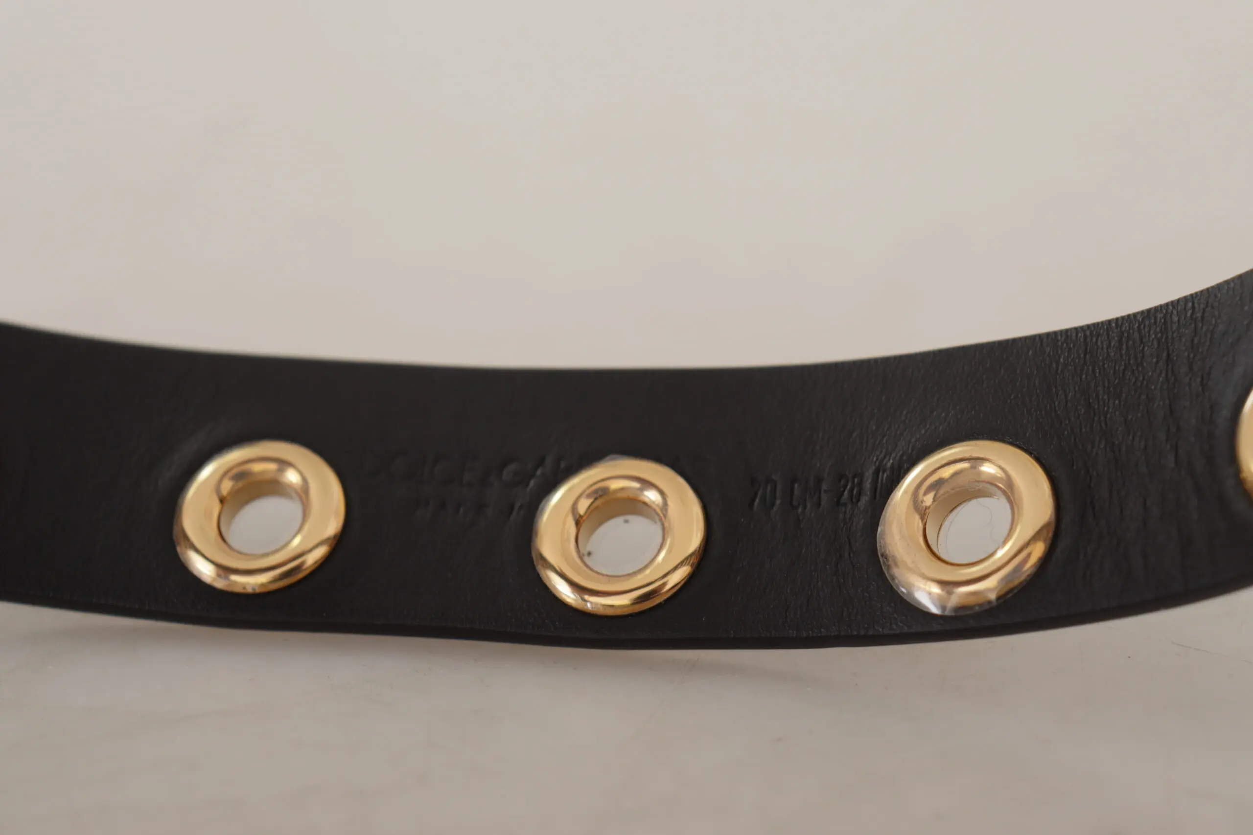 Belts Dolce & Gabbana Chic Black Leather Belt with Engraved Buckle
