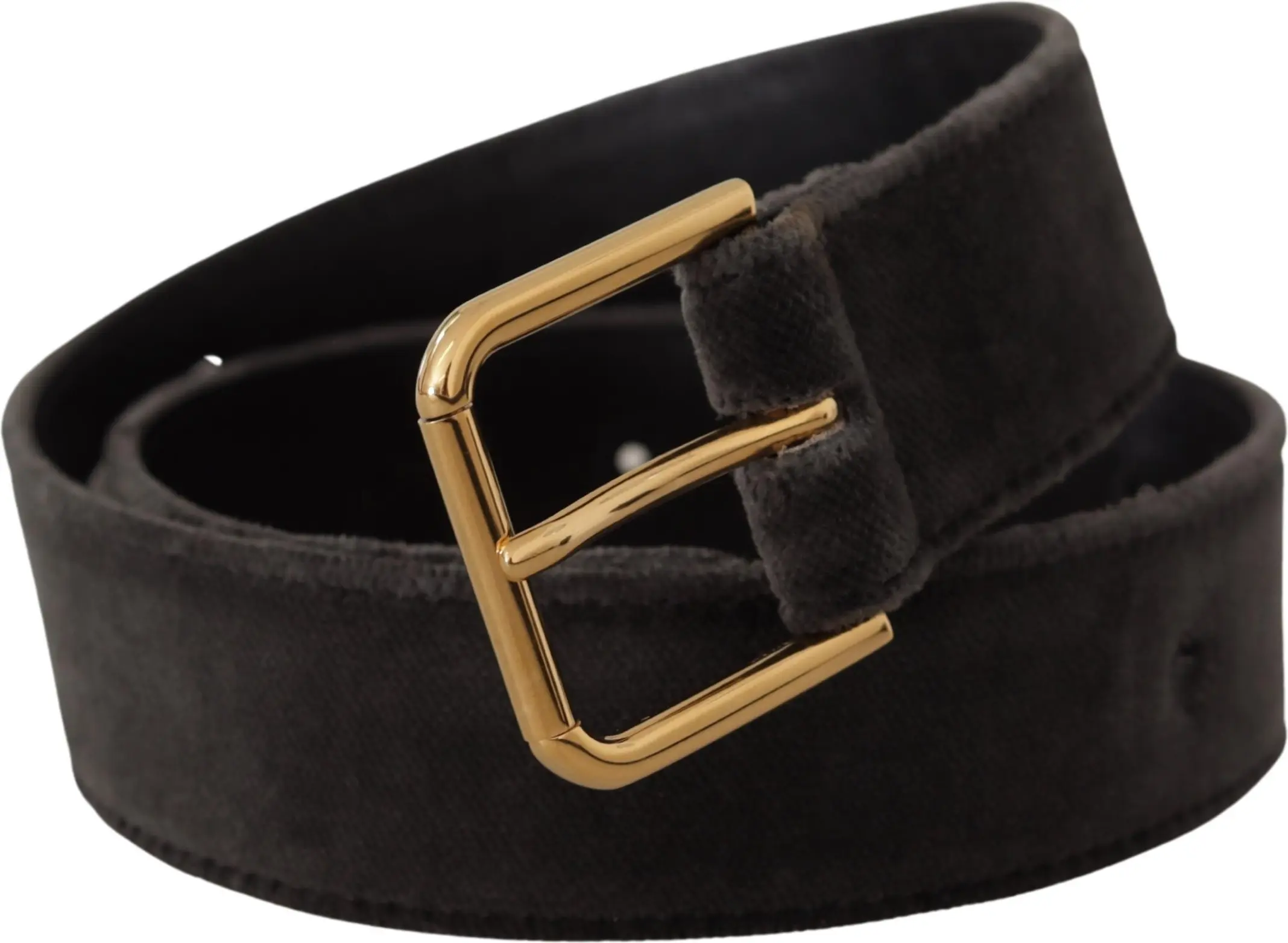 Belt Dolce & Gabbana Elegant Velvet Belt with Engraved Buckle