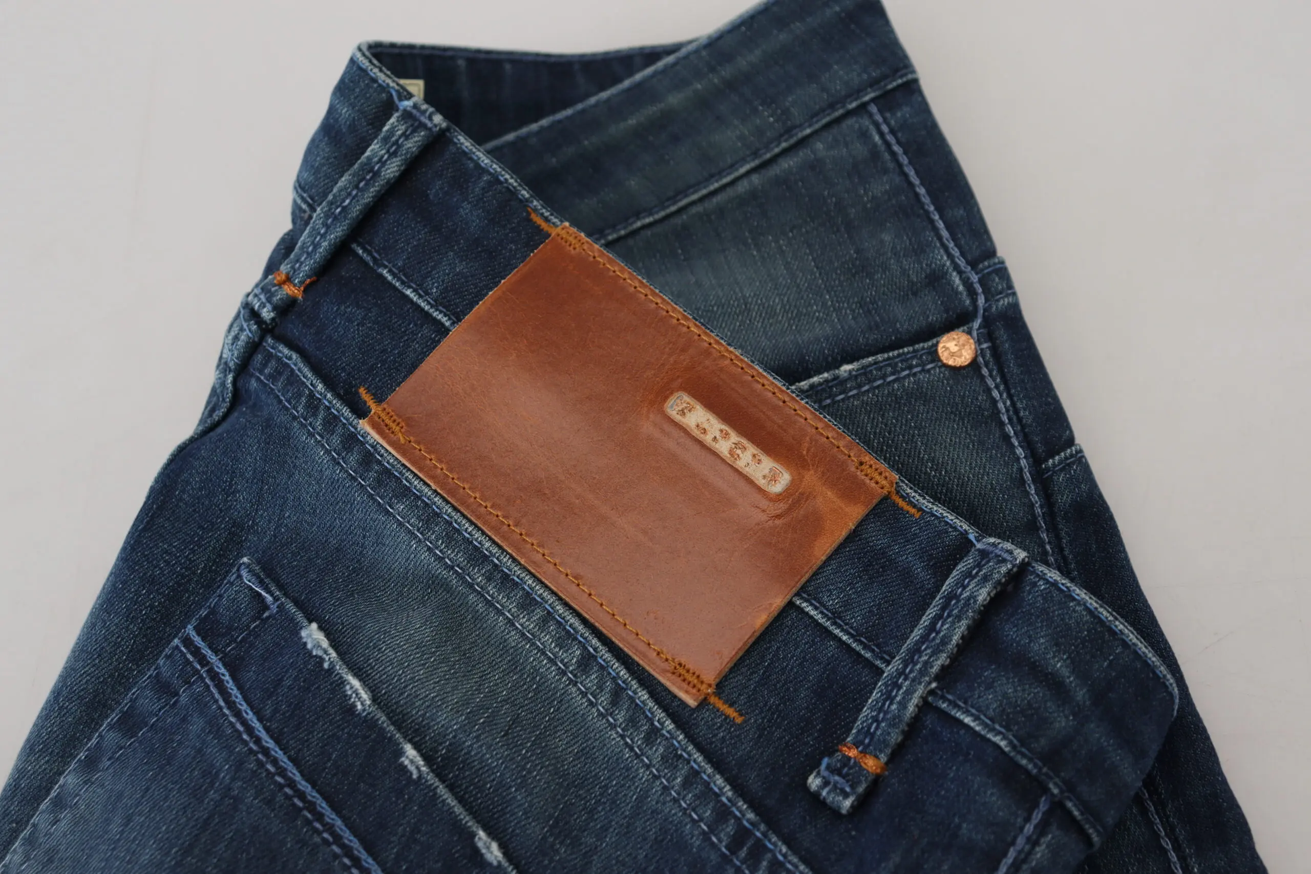 Синие хлопковые джинсы Slim Fit для женщин