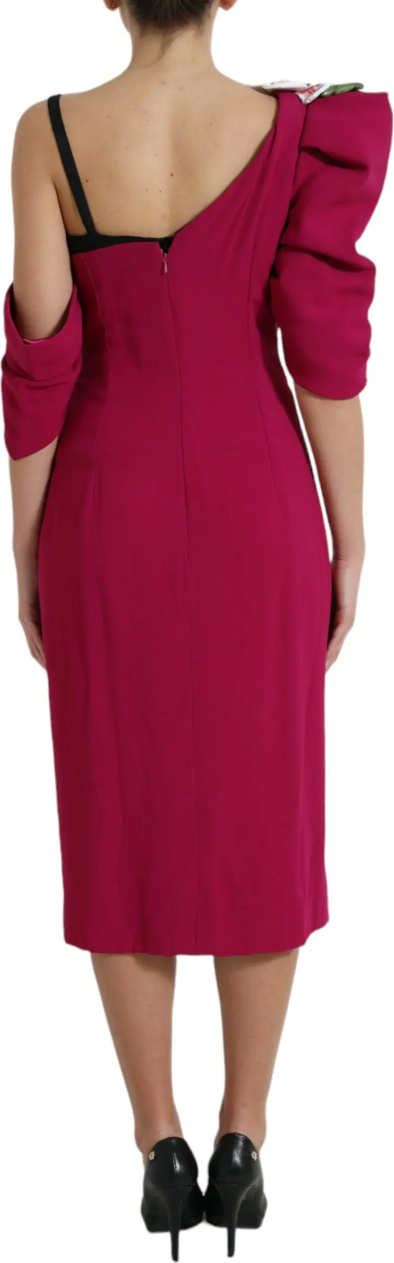 Dress Dolce & Gabbana Purple Flower Embellished One Shoulder
