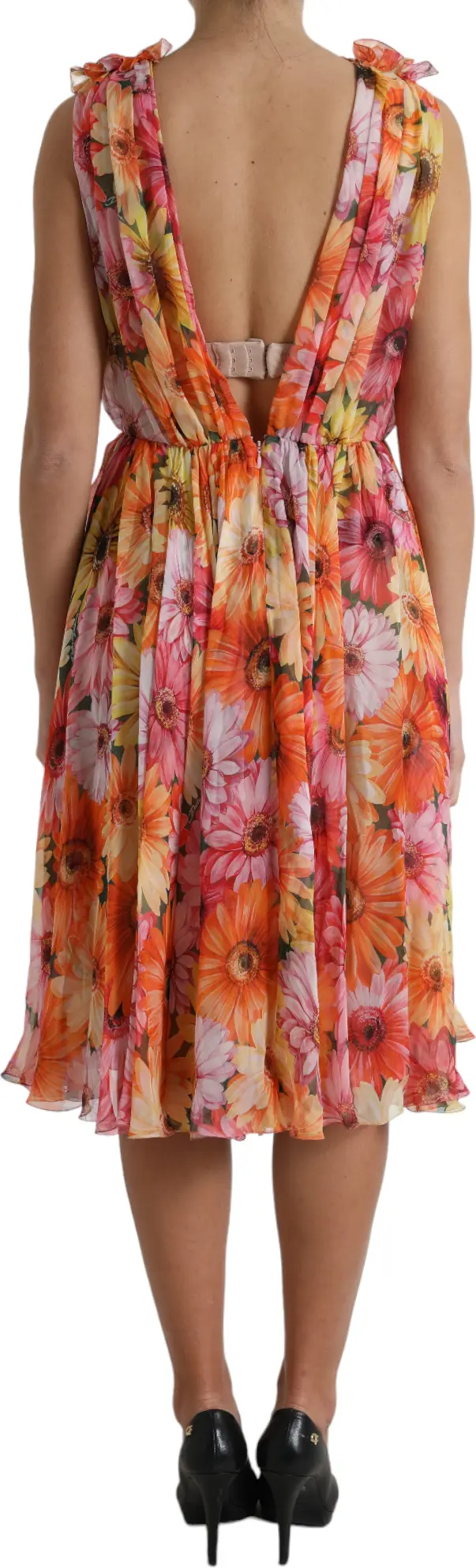 Midi ko'ylak Dolce & Gabbana Multicolor Yomg'irgul Bosma Atlas Midi Ko'ylak
