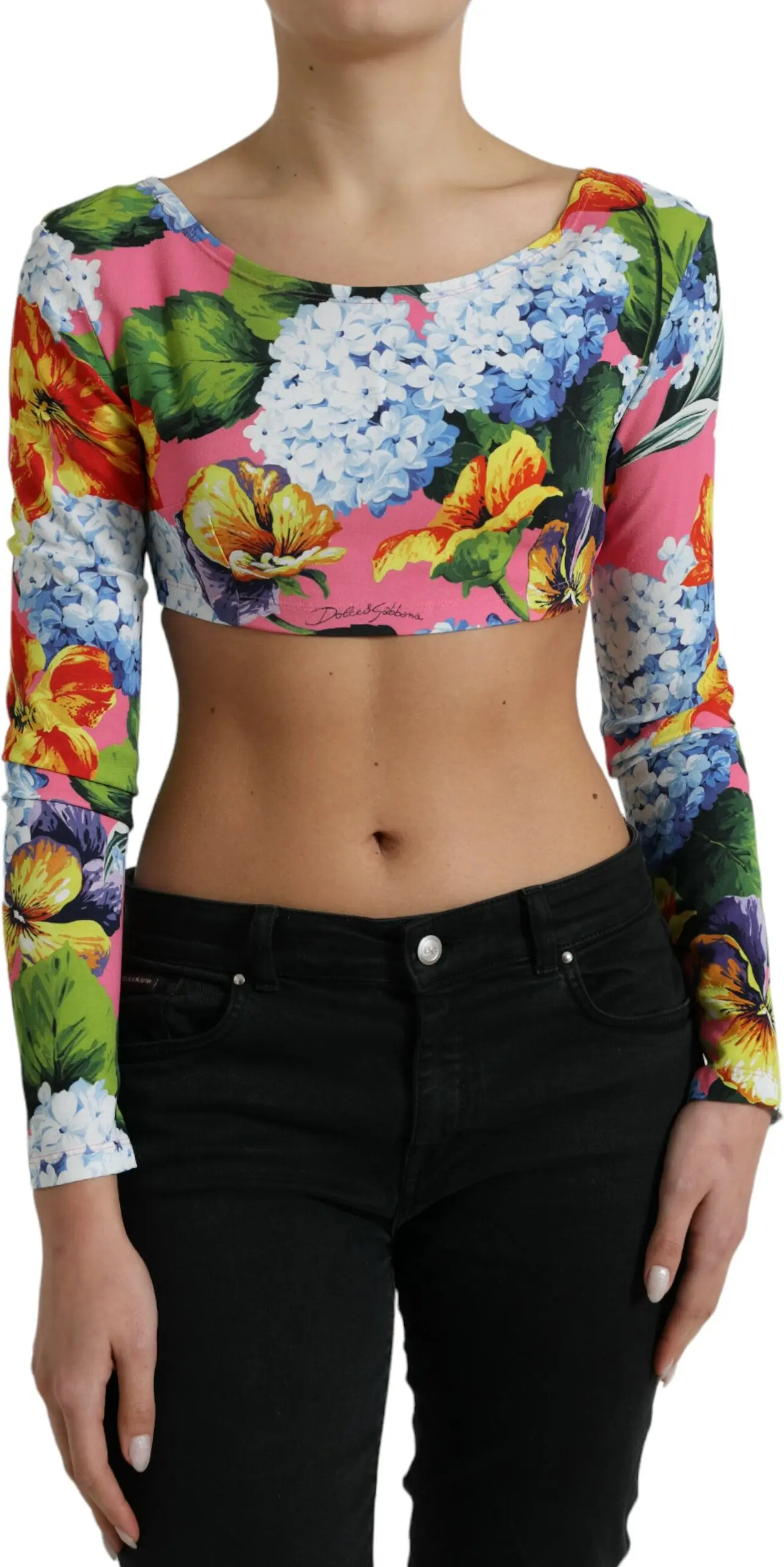 Dolce & Gabbana dan multicolor gulli naqshli qisqa ko'ylak