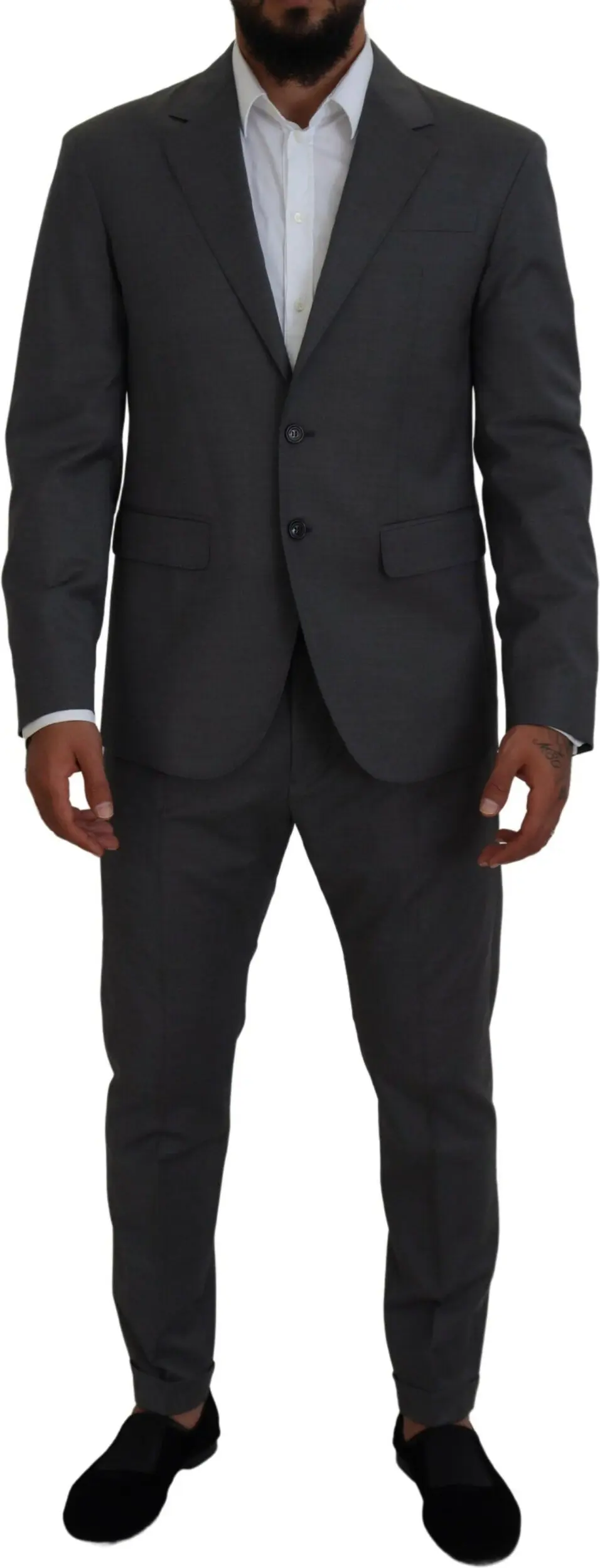 Rasmiy kostyum Dsquared2 Gray Wool One-button 2 qismli CIPRO Kostyumi
