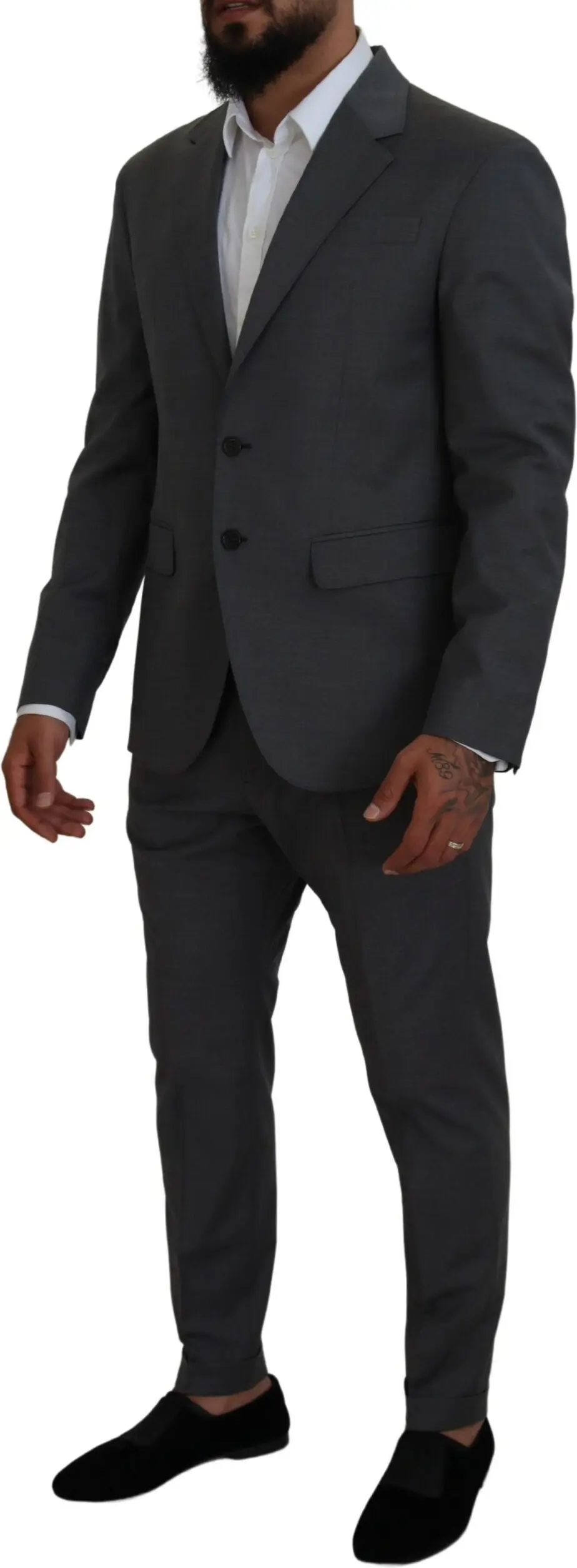 Rasmiy kostyum Dsquared2 Gray Wool One-button 2 qismli CIPRO Kostyumi