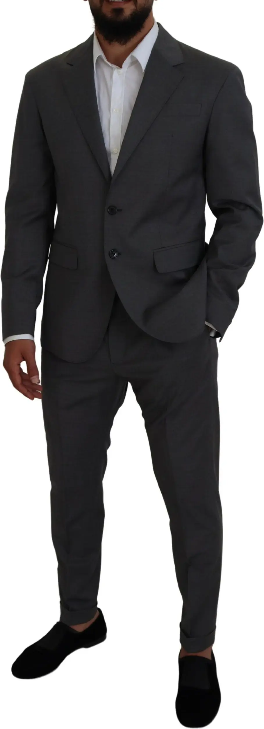 Rasmiy kostyum Dsquared2 Gray Wool One-button 2 qismli CIPRO Kostyumi