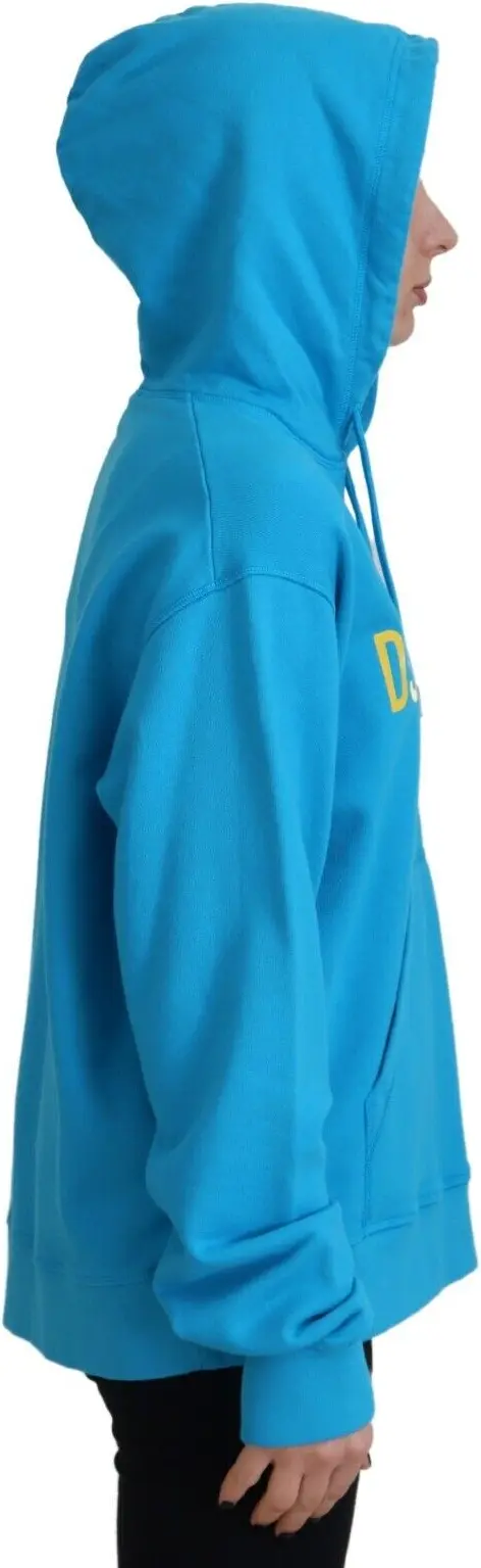 Dsquared2 ko'k logotipli paxta xudi sviteri