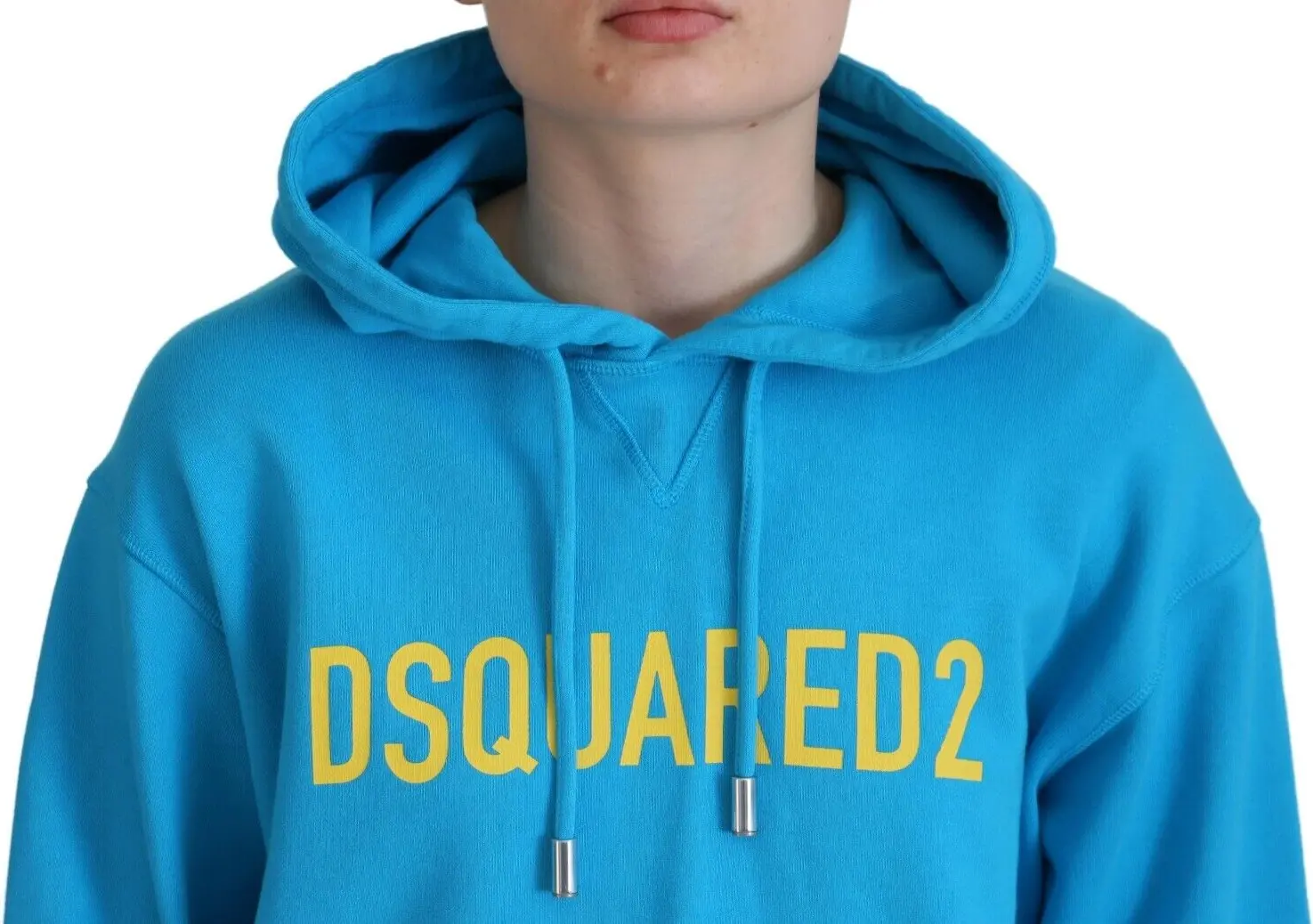 Dsquared2 ko'k logotipli paxta xudi sviteri