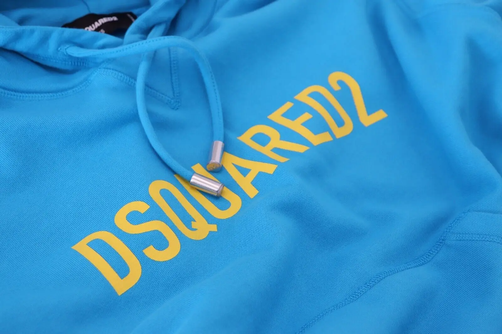 Dsquared2 ko'k logotipli paxta xudi sviteri