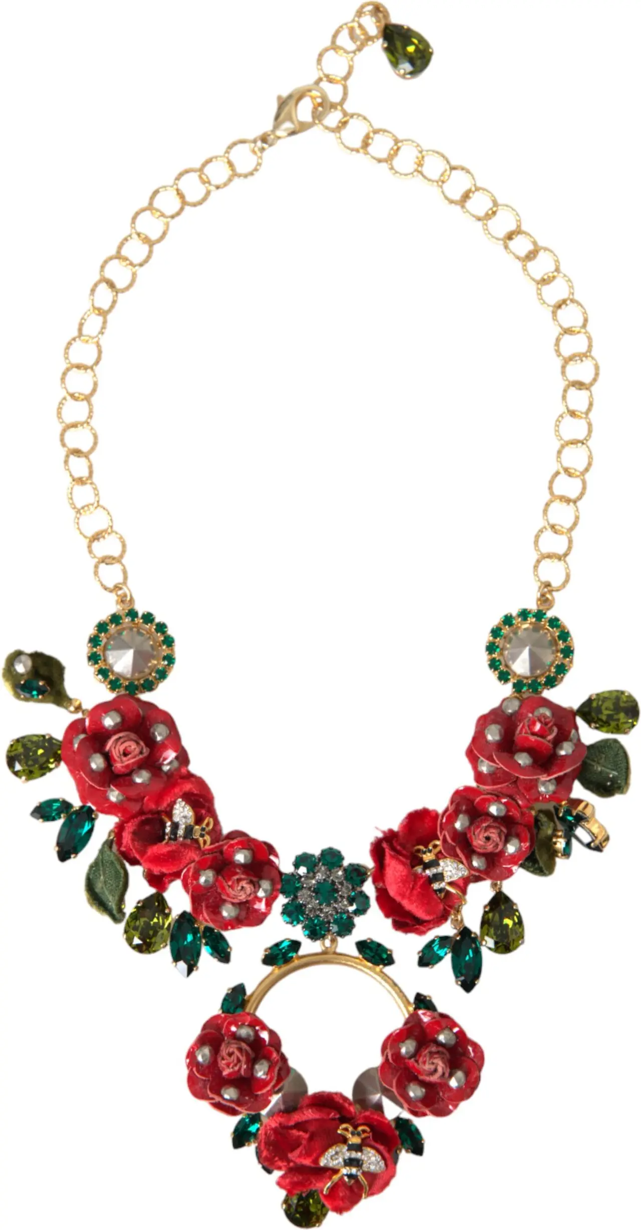Dolce & Gabbana dan Oltin Guruch Bog'langan Zanjirli Gulbarg Kristalli Marjon
