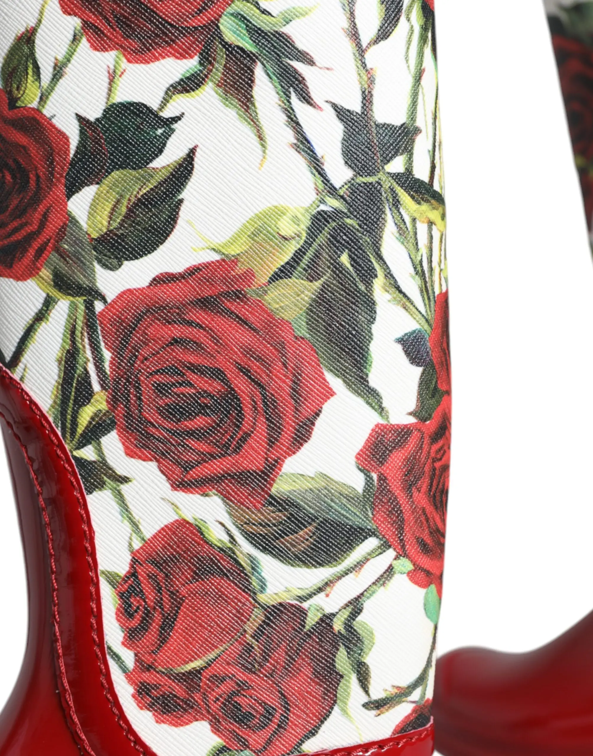 Qizil gulli rezina tizza balandligi tekis bots Dolce & Gabbana